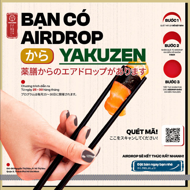 BẠN CÓ “AIRDROP” TỪ YAKUZEN!